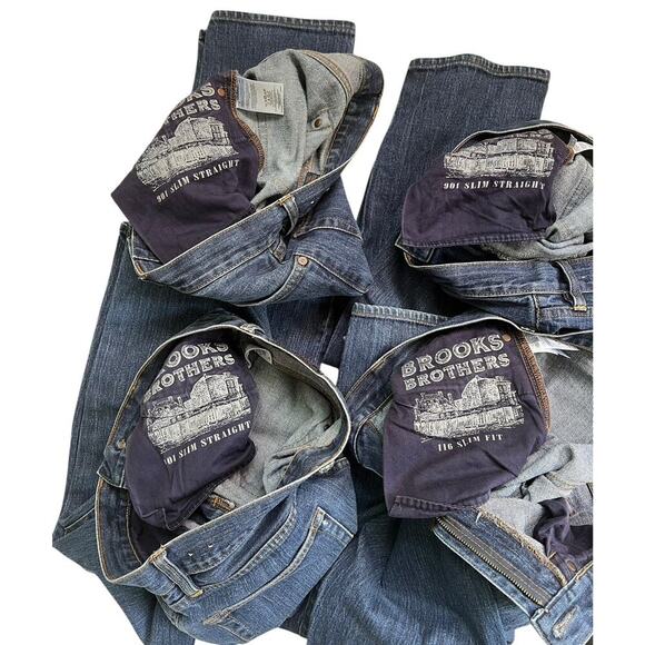 Brooks Brothers Red Fleece Jeans Four 901 Slim Straight 116 Slim Fit 32X32 - Picture 2 of 6